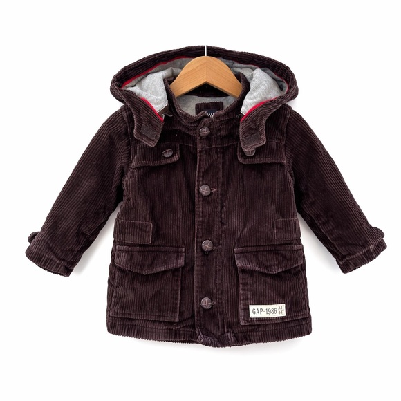 GAP Other - Baby Gap Toddler Brown Corduroy Hooded Jacket 5 Years Lined Utility Coat